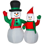 Load image into Gallery viewer, 6.5 ft. Airblown Inflatable LED Snowman Couple
