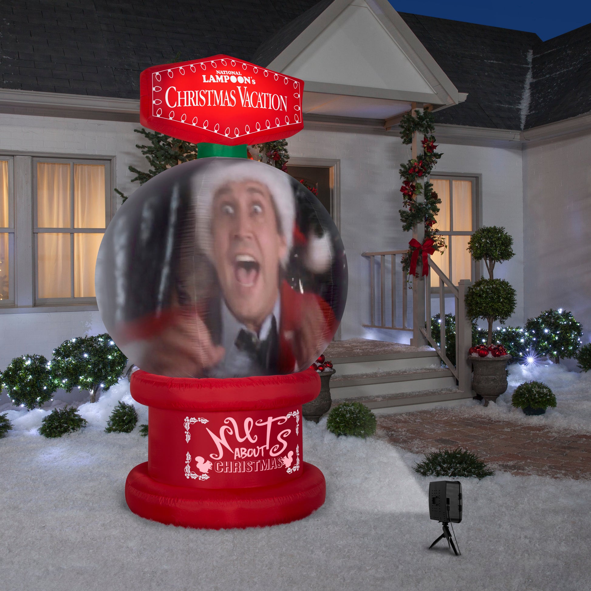 8' Living Projection Vacation Movie Snow Globe Scene Christmas Inflatable lifestyle