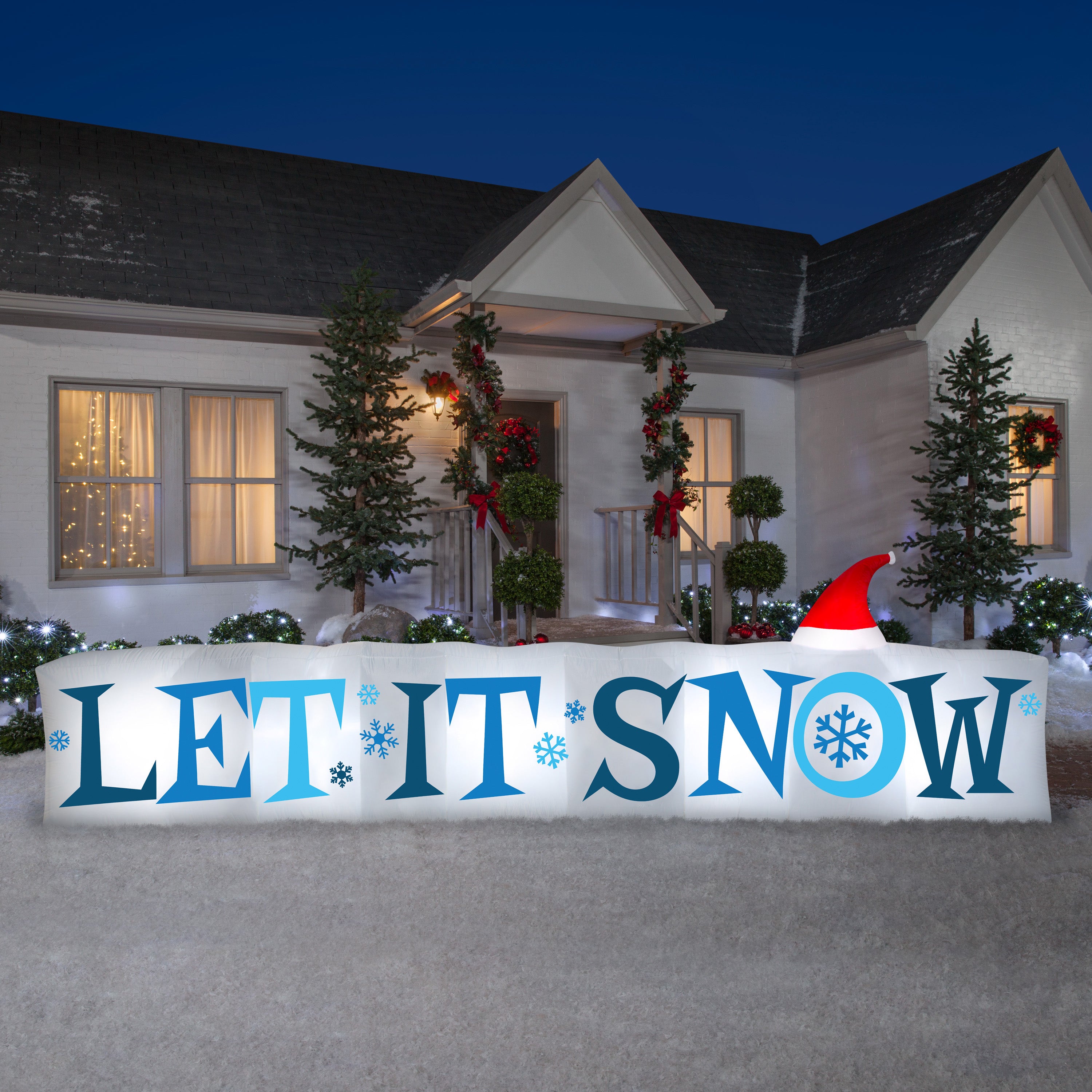 Gemmy 15' Airblown Inflatable Let It Snow Sign LG