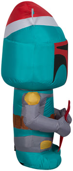 Load image into Gallery viewer, Gemmy Christmas Airblown Inflatable Inflatable Boba Fett with Stocking, 4 ft Tall, green
