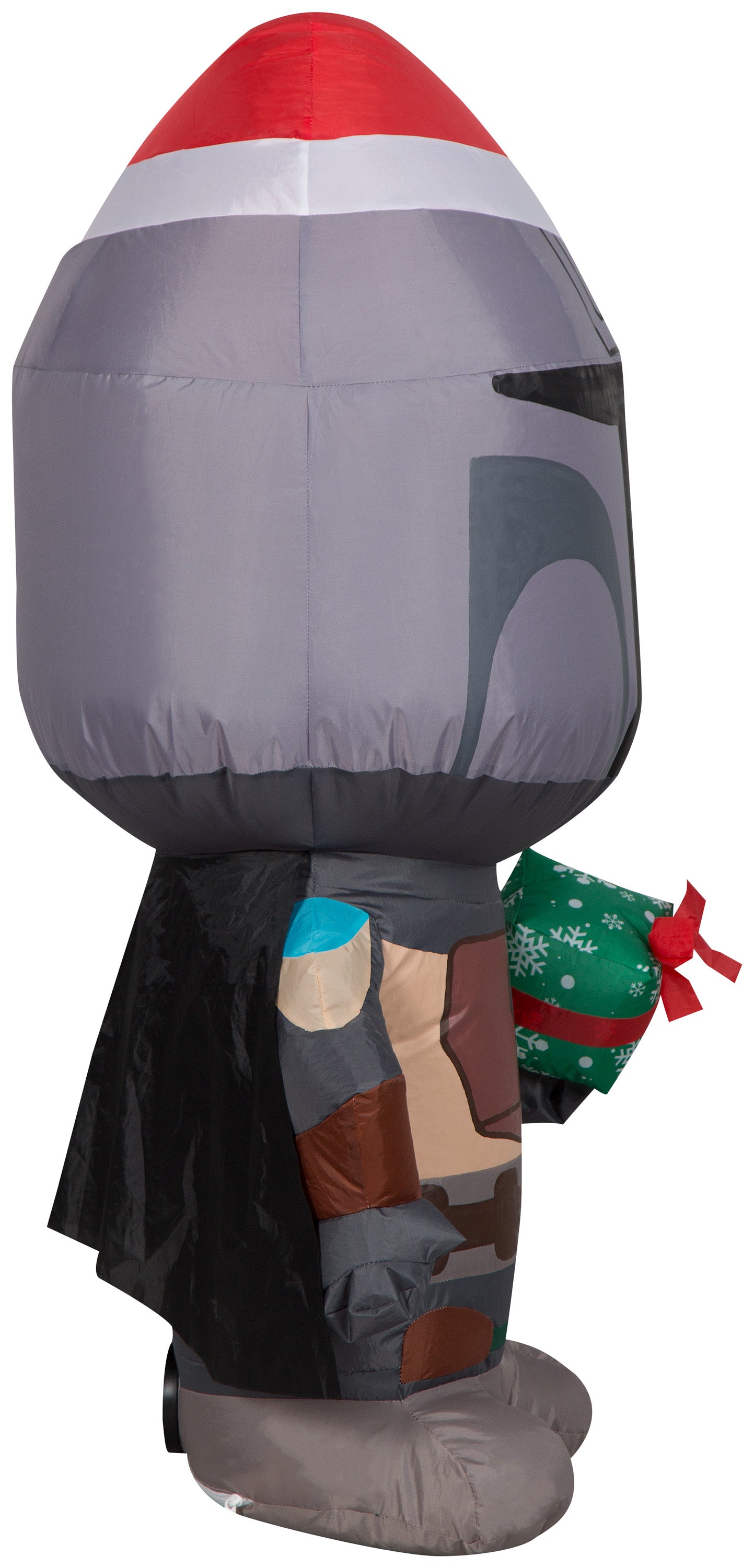 Gemmy Christmas Airblown Inflatable Inflatable Mandalorian with Gift Box, 3.5 ft Tall, grey