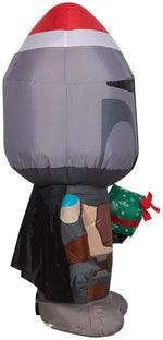 Load image into Gallery viewer, Gemmy Christmas Airblown Inflatable Inflatable Mandalorian with Gift Box, 3.5 ft Tall, grey
