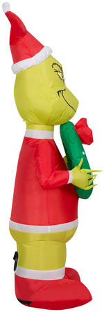 Load image into Gallery viewer, Gemmy Christmas Airblown Inflatable Inflatable Grinch with Wreath, 4 ft Tall, yellow
