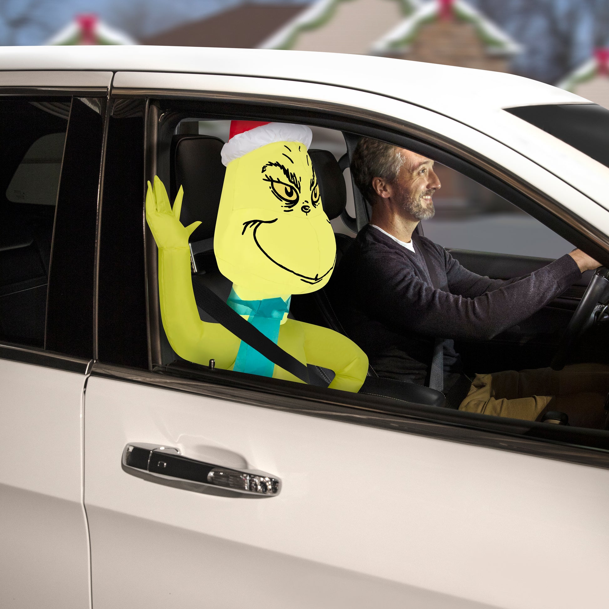 CarBuddy® Christmas Inflatable Grinch, 3.5 ft Tall lifestyle