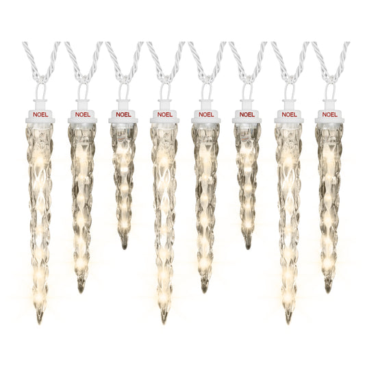 Christmas Shooting Star Light String-Icicle-S/8-11" 9" 7" (Classic White)