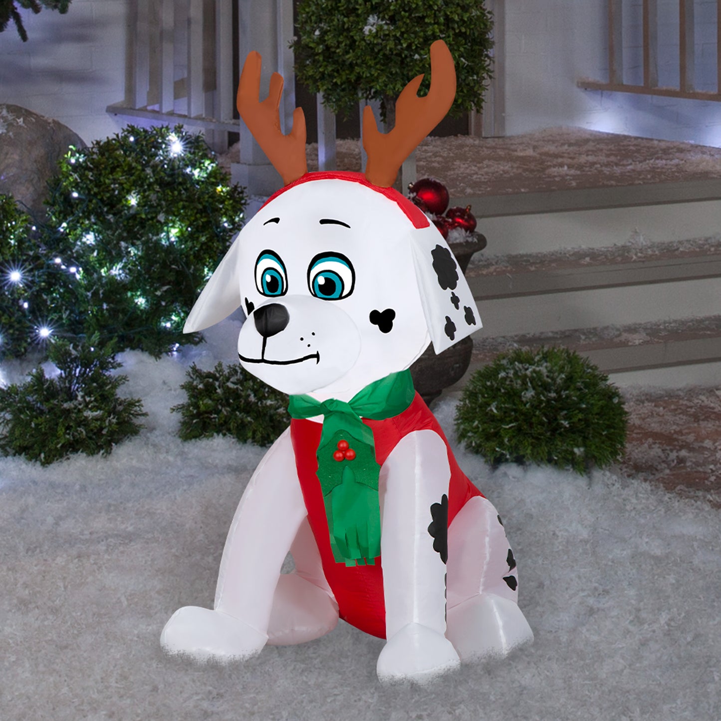 3.5-Ft Marshall with Antlers and Scarf Christmas Inflatable lifestyle
