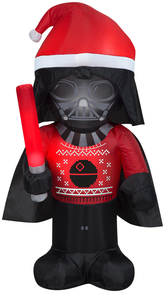 Christmas Inflatable Inflatable Darth Vader in Ugly Christmas Sweater, 3.5 ft Tall