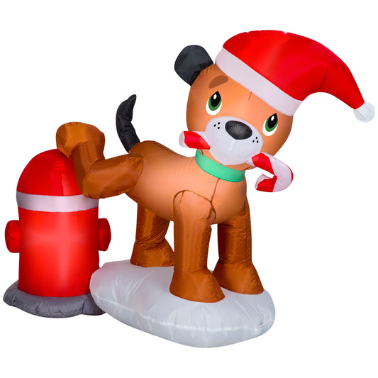 Christmas Inflatable Tinkle Tidings with Puppy and Fire Hydrant, 3 ft Tall