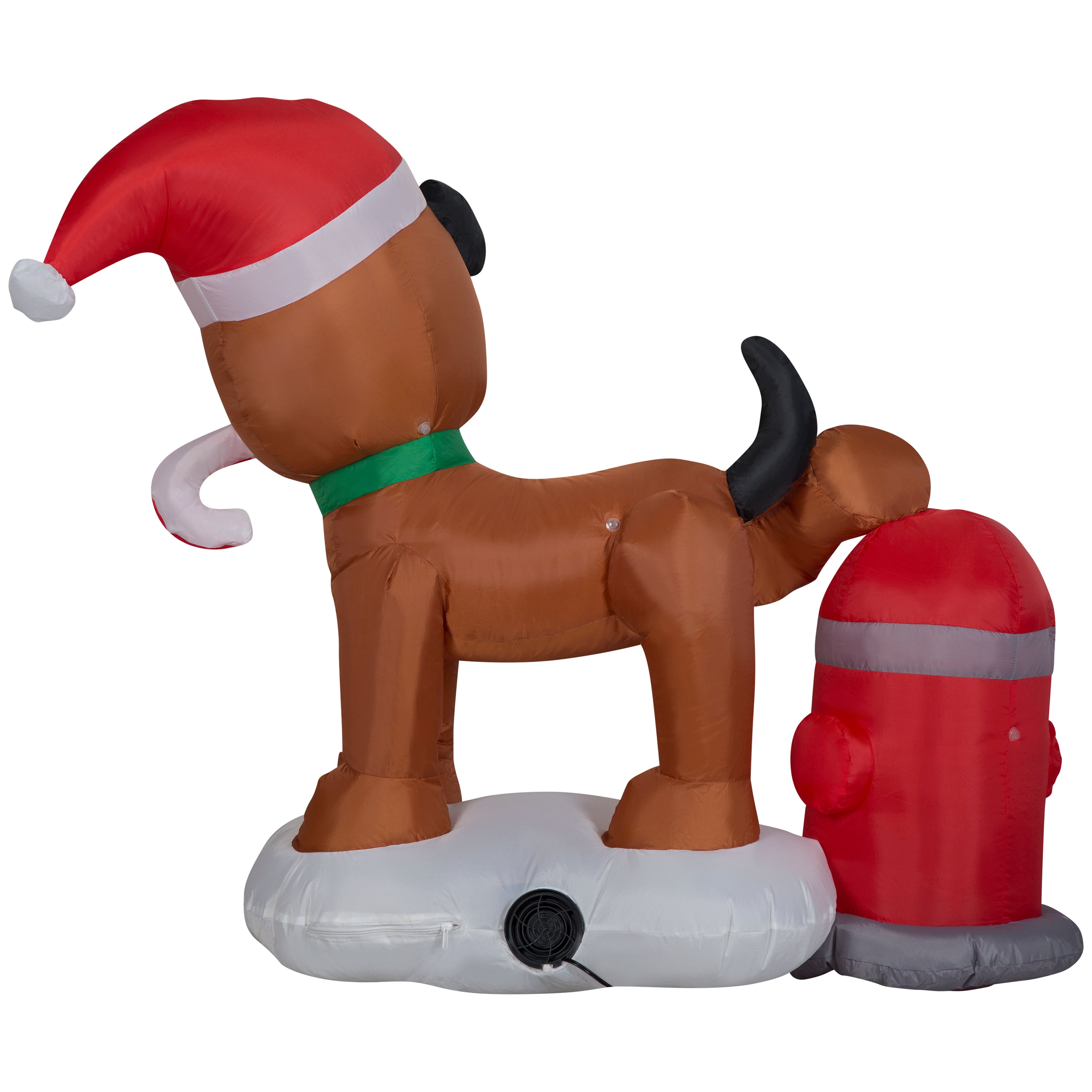 Gemmy Christmas Inflatable Tinkle Tidings with Puppy and Fire Hydrant, 3 ft Tall, Multi