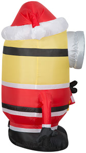 Gemmy Christmas Airblown Inflatable Inflatable Minion Stuart Licking Candy Cane, 3.5 ft Tall, yellow