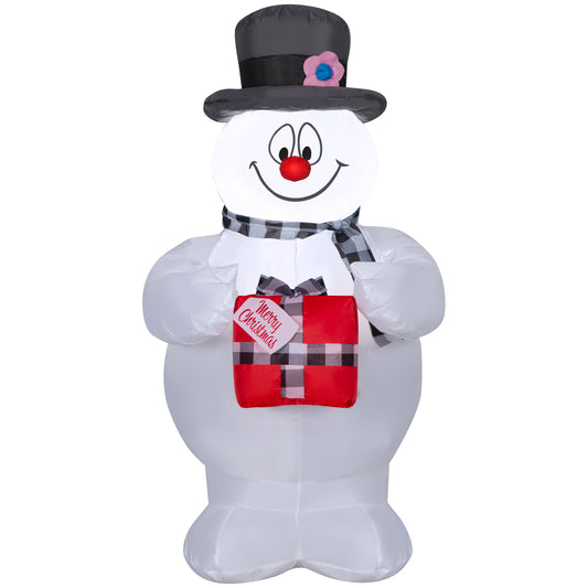 Gemmy Christmas Inflatable Frosty the Snowman with Scarf, 3.5 ft Tall, Multi