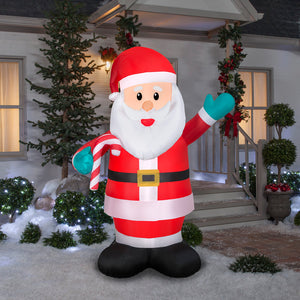 Gemmy Christmas Airblown Inflatable Santa OPP, 7 ft Tall, Multi