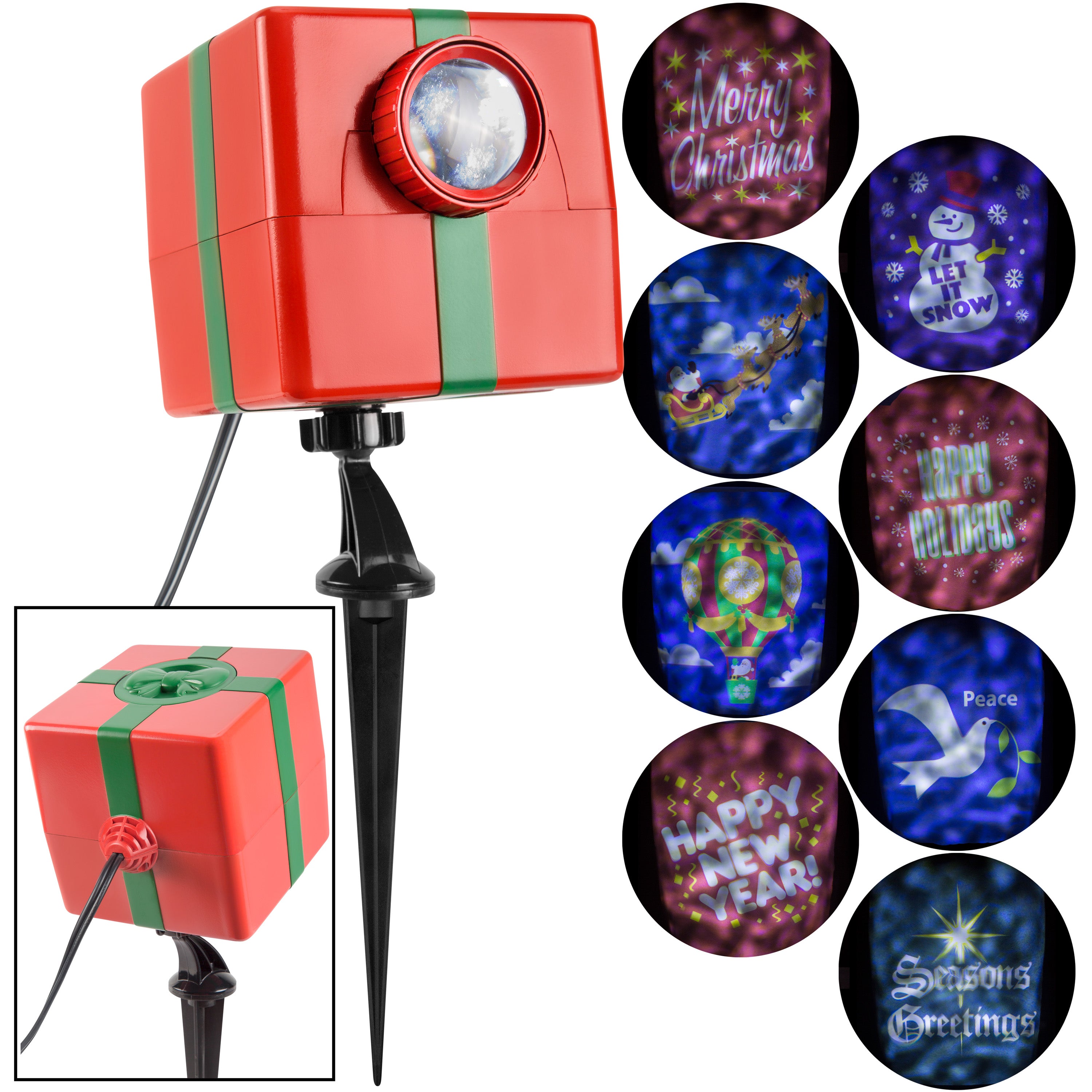 Gemmy Christmas Lightshow Projection-Fire & Ice-Holiday Projector w/8 Slides