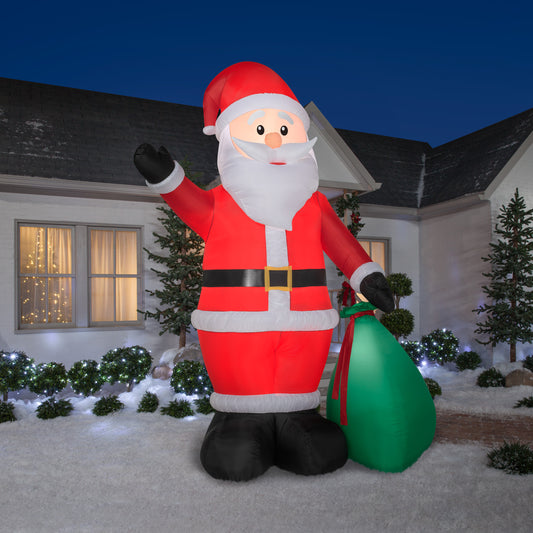 Christmas Inflatable Extra Bright Santa Giant, 12 ft Tall lifestyle