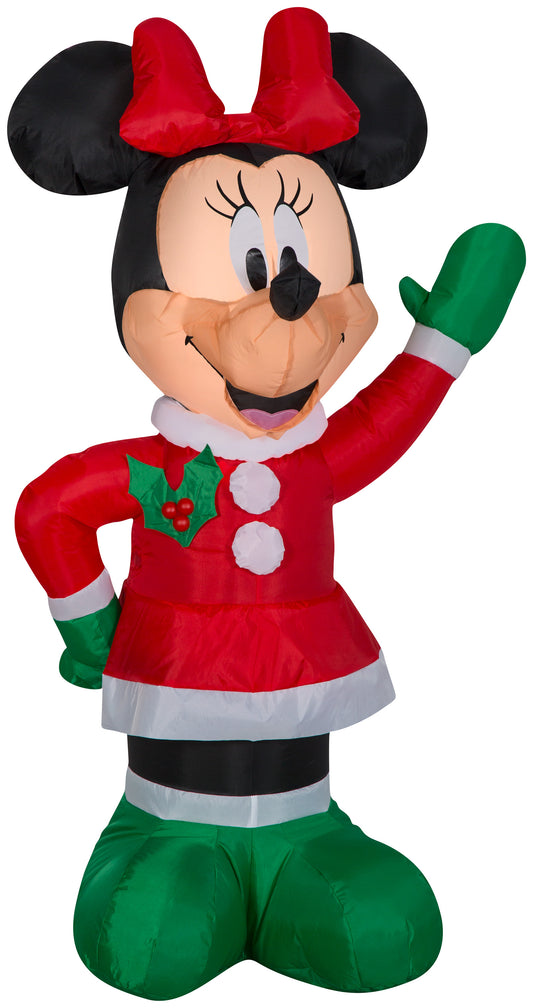 3.5' Inflatable Minnie in Winter Outfit w/Red Bow