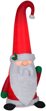 Load image into Gallery viewer, Gemmy Christmas Airblown Inflatable Mixed Media Gnome w/Curved Hat, 5 ft Tall, Multicolored
