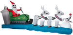 Load image into Gallery viewer, Gemmy Christmas Airblown Inflatable Jack Skellington Sleigh Scene Colossal Disney, 4.5 ft Tall

