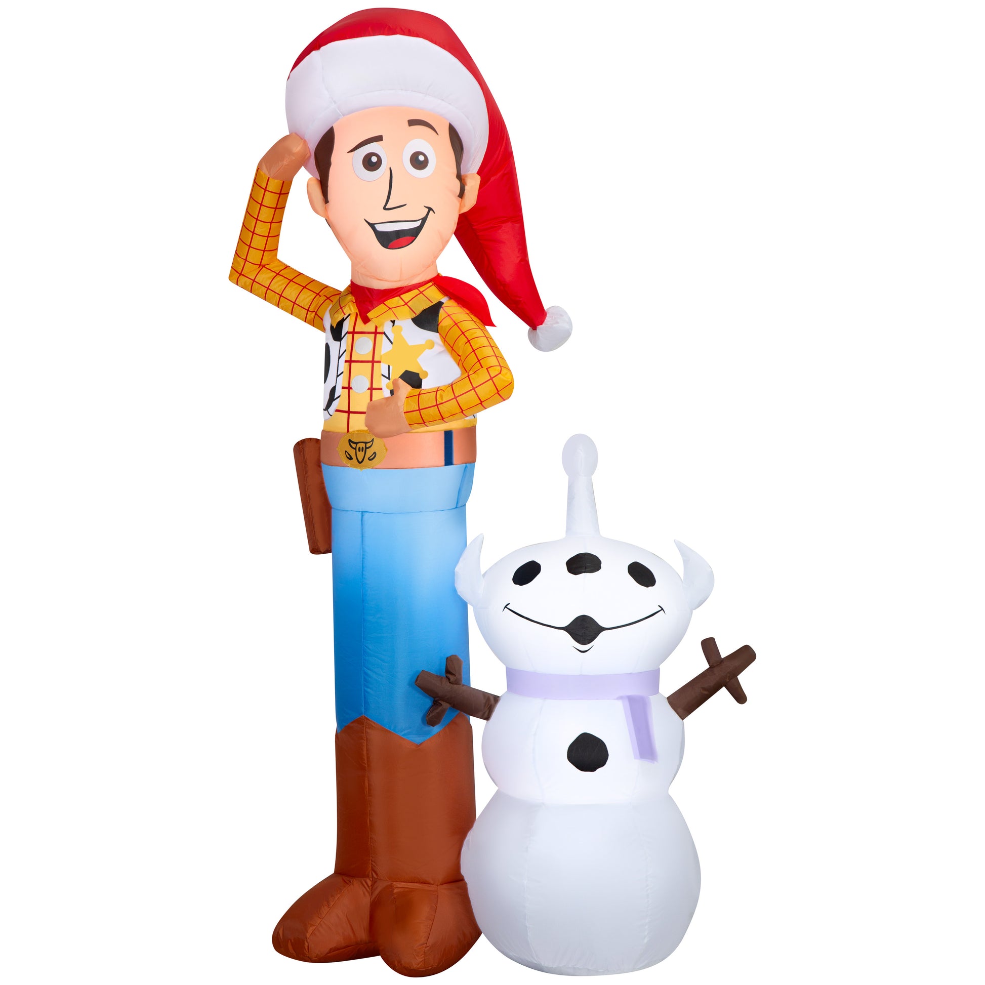 6-Ft Disney Woody with Snowman Christmas Inflatable