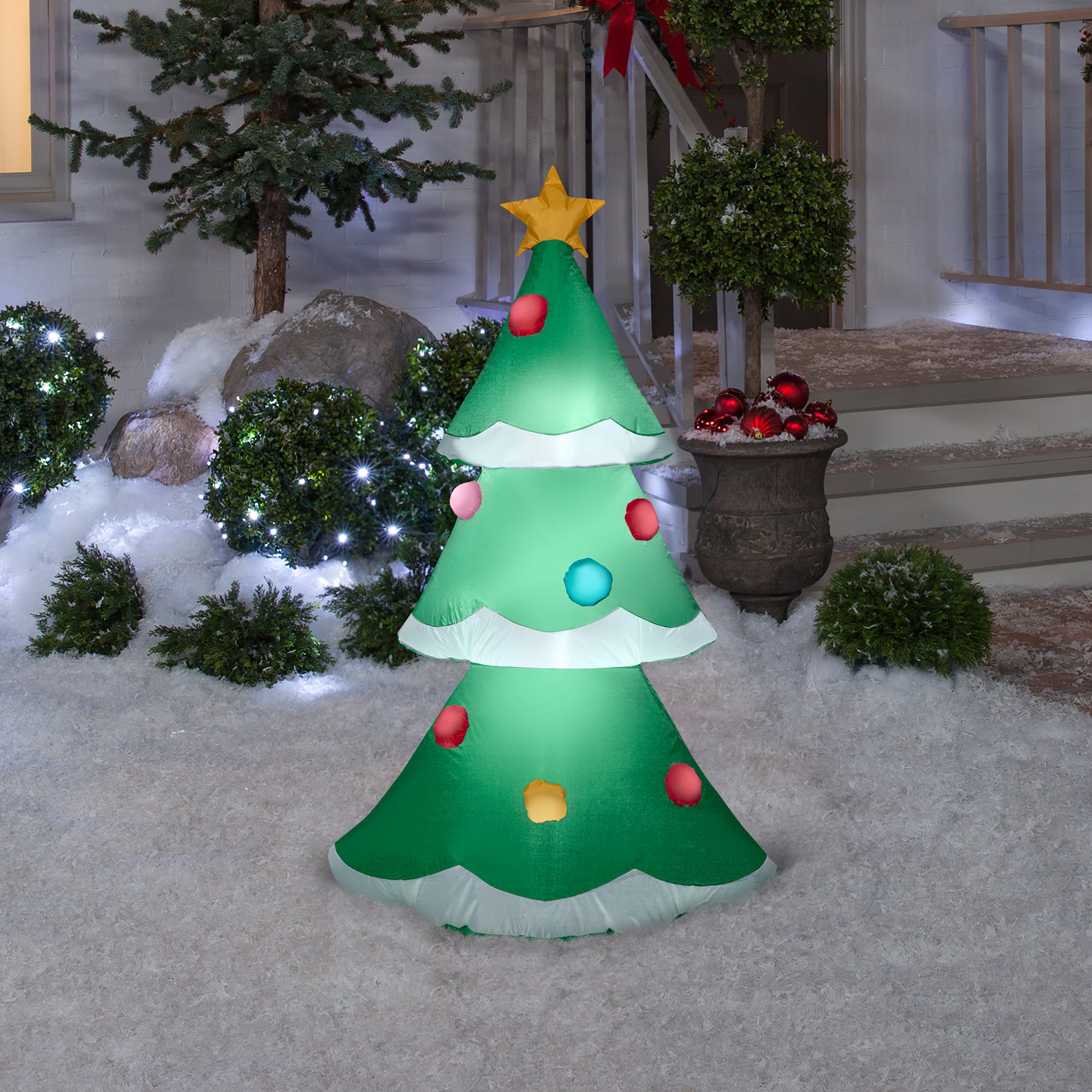 Christmas Inflatable Inflatable Christmas Tree, 4 ft Tall, green lifestyle