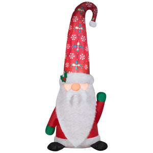 Gemmy Christmas Inflatable Gnome with Damask Cap Inflatable, 5 ft Tall, Multi