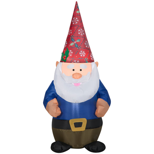 Christmas Inflatable Gnome, 4 ft Tall