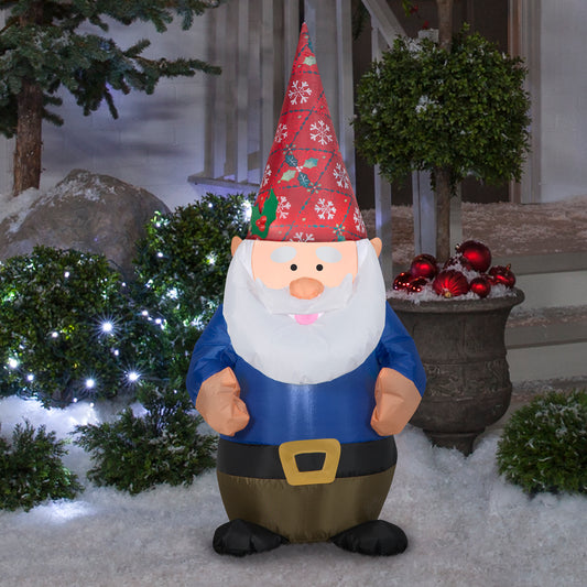 Christmas Inflatable Gnome, 4 ft Tall lifestyle