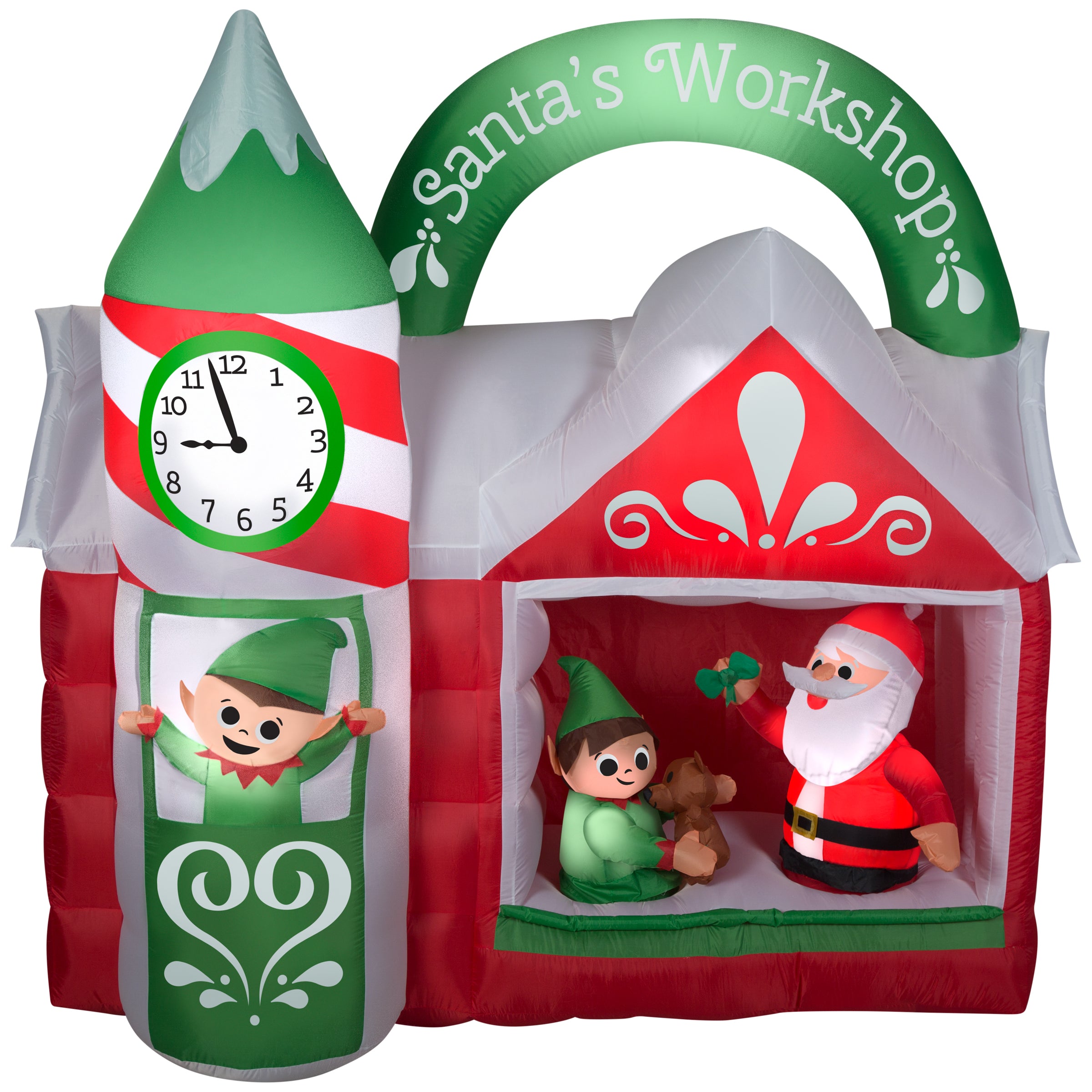 7.5' Animated Airblown-Santa's Workshop Scene