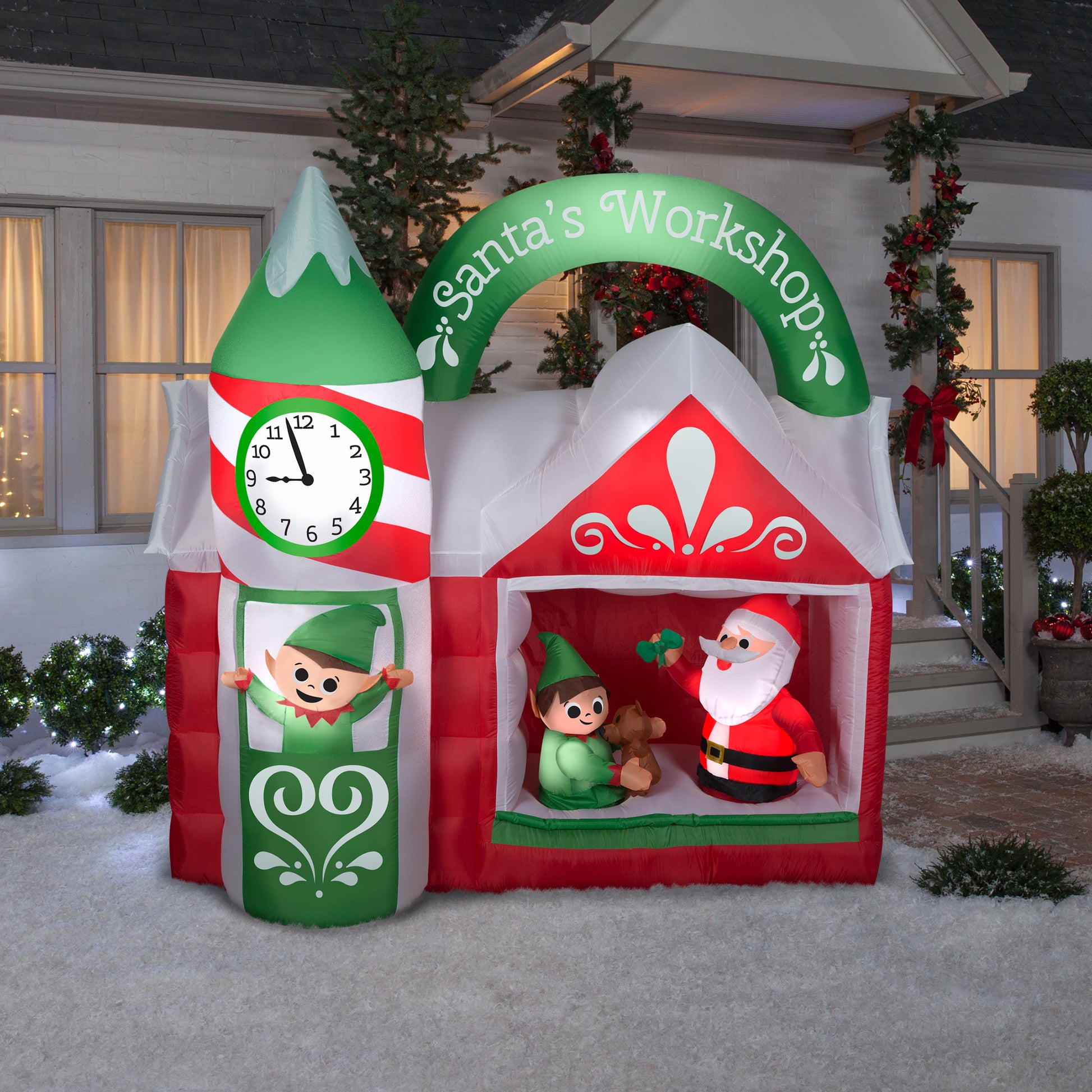 7.5' Animated Airblown-Santa's Workshop Scene lifestyle