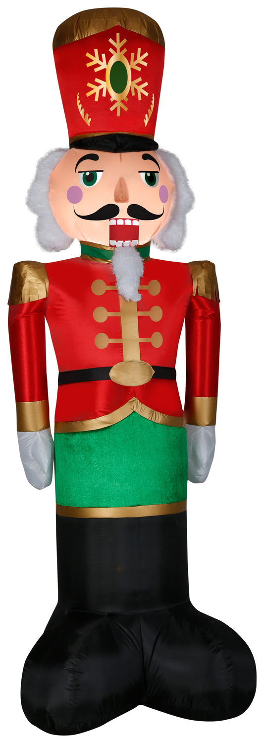 Christmas Inflatable Mixed Media Luxe Nutcracker, 8 ft Tall