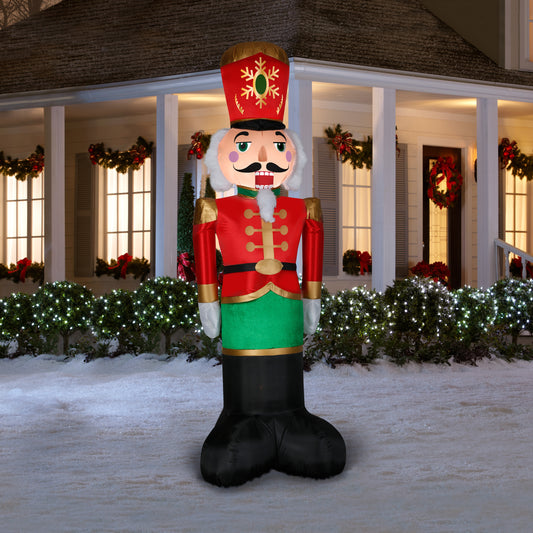 Christmas Inflatable Mixed Media Luxe Nutcracker, 8 ft Tall lifestyle