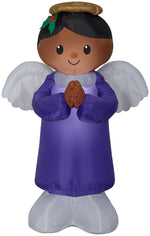 Load image into Gallery viewer, Gemmy Christmas Airblown Inflatable African American Angel, 3.5 ft Tall, Purple

