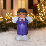 Load image into Gallery viewer, Gemmy Christmas Airblown Inflatable African American Angel, 3.5 ft Tall, Purple

