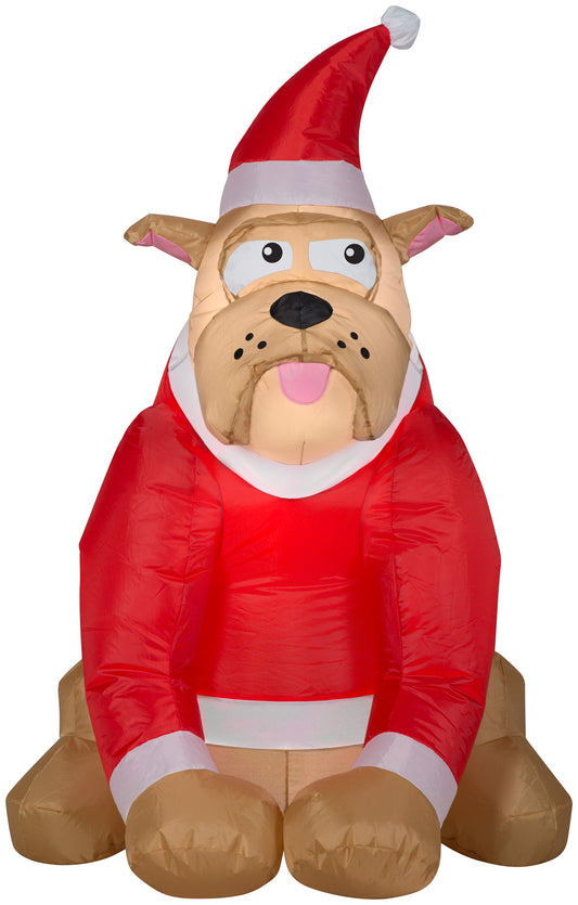 Christmas Inflatable English Bulldog, 3.5 ft Tall, Red