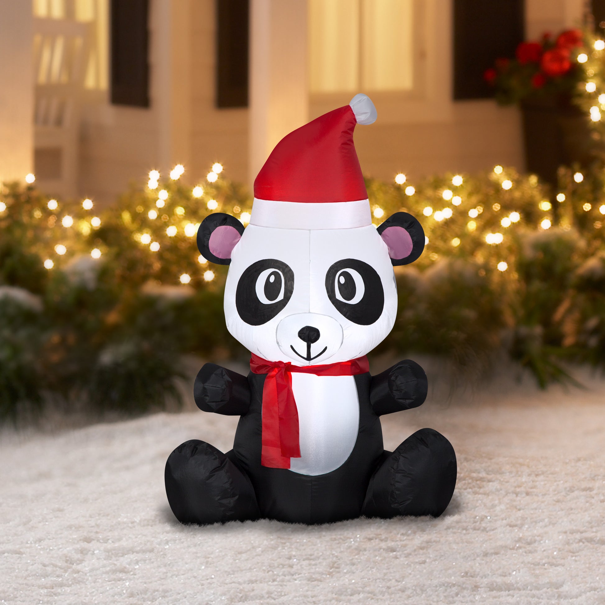 Christmas Inflatable Panda, 3.5 ft Tall lifestyle