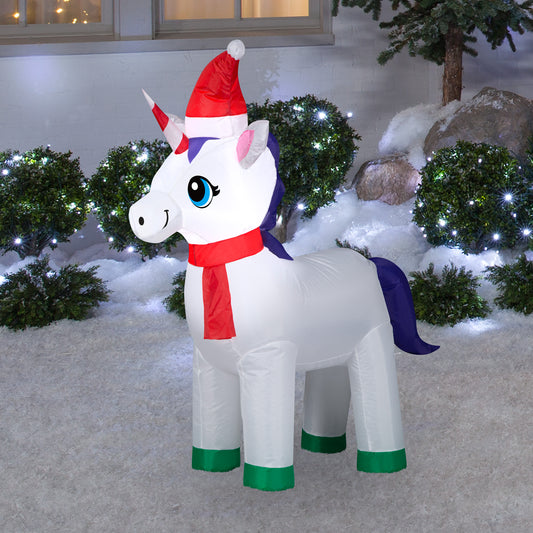 Christmas Inflatable Unicorn, 3.5 ft Tall, White lifestyle
