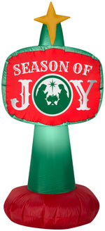 Load image into Gallery viewer, Gemmy Christmas Airblown Inflatable Outdoor Season of Joy Sign, 3.5 ft Tall, Red
