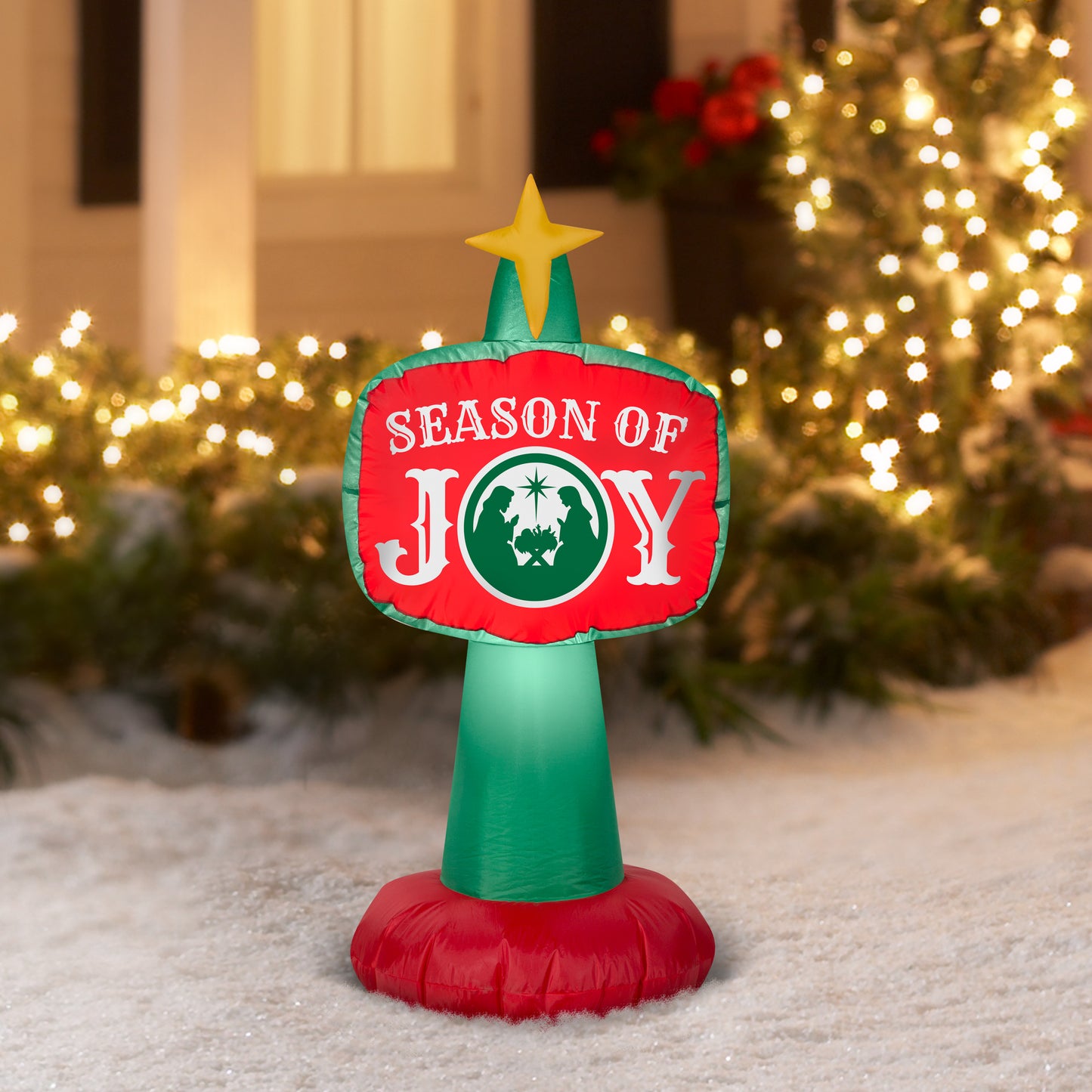 Christmas Inflatable Outdoor Season of Joy Sign, 3.5 ft Tall lifestyle