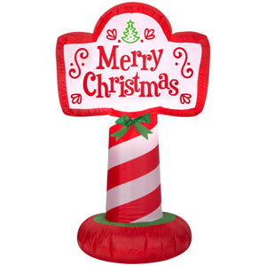 Gemmy Christmas Inflatable Merry Sign  , 3.5 ft Tall, Multi