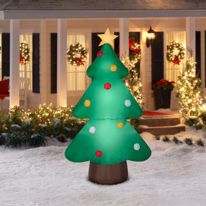 Gemmy Christmas Airblown Inflatable Tree OPP, 7 ft Tall, Green