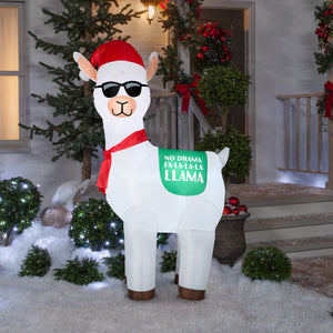 Gemmy Christmas Airblown Inflatable Inflatable No Drama Fa La La La Christmas Llama, 6 ft Tall