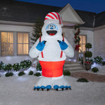 Load image into Gallery viewer, Gemmy 10.5&#39; Airblown Inflatable Mixed Media Fuzzy Plush Bumble in Suspenders
