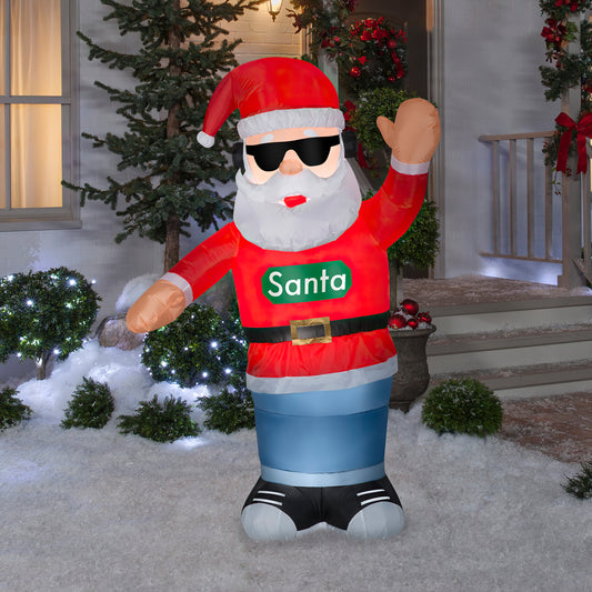 6' Animated Inflatable Swaying Santa w/Headphones lifestyle