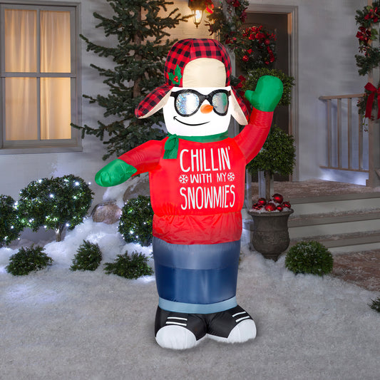 6' Animated Inflatable Swaying Chillin Snowman lifestyle