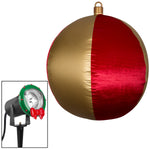Load image into Gallery viewer, Gemmy Airblown Inflatable Mixed Media Hanging Velvet Ornament Round Vertical Stripes w/External Spotlight, 4.5 ft Tall
