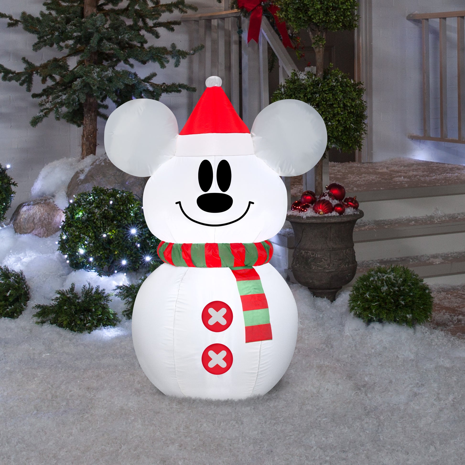 Christmas Inflatable Mickey Mouse Snowman, 3.5 ft Tall, white lifestyle