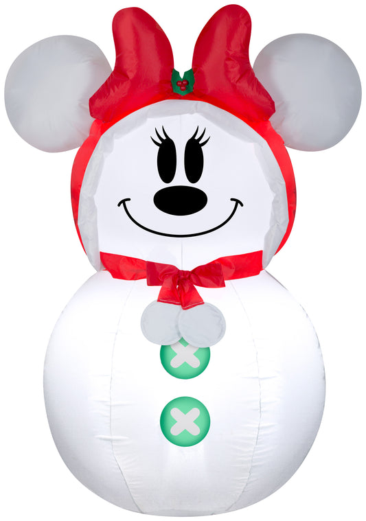 Christmas Inflatable Minnie Mouse Snowman, 3.5 ft Tall, white