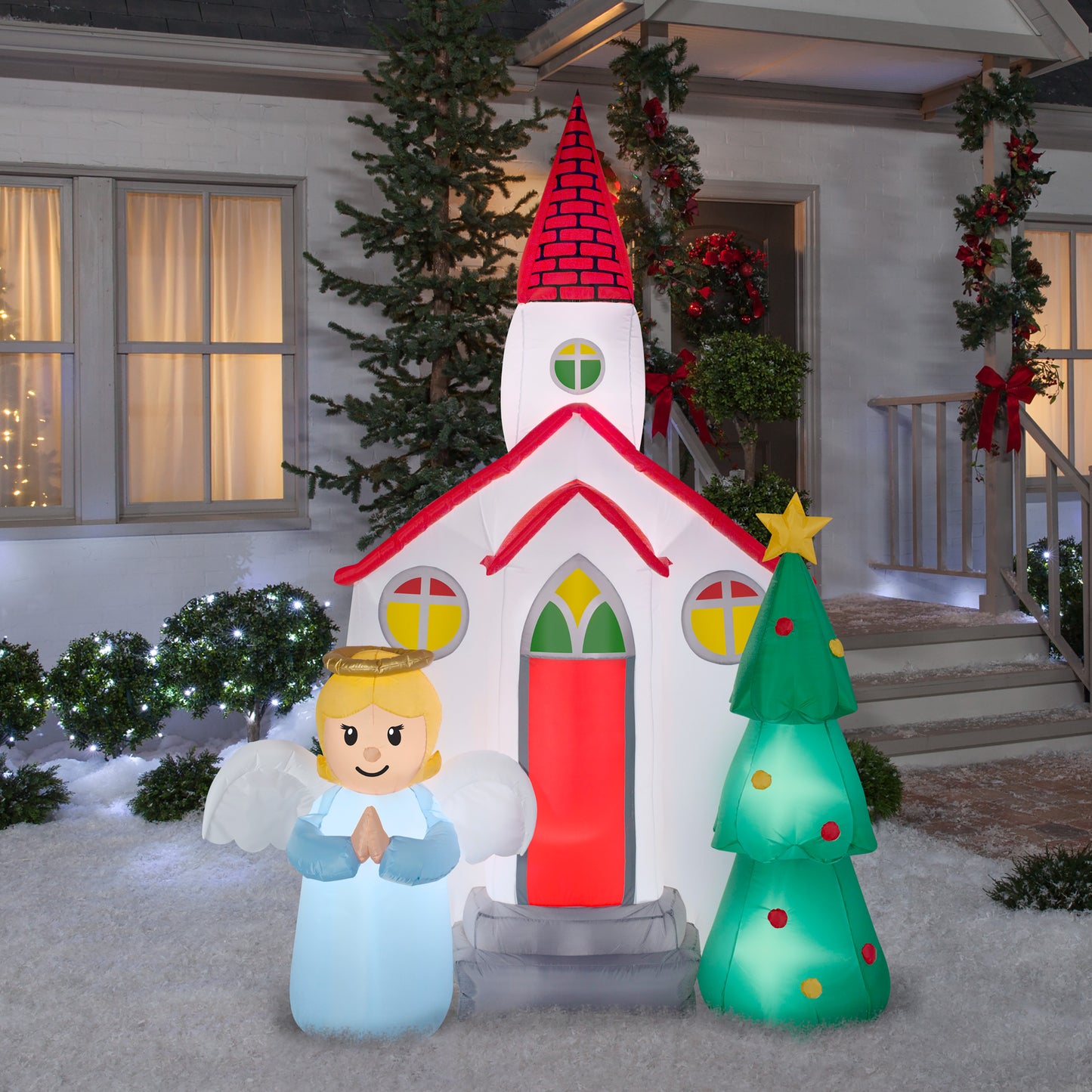 7.5' Church Scene Christmas Inflatable lifestyle