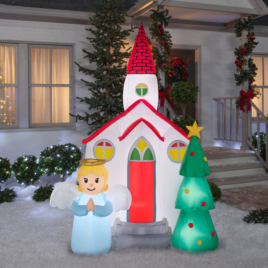 7.5' Church Scene Christmas Inflatable lifestyle