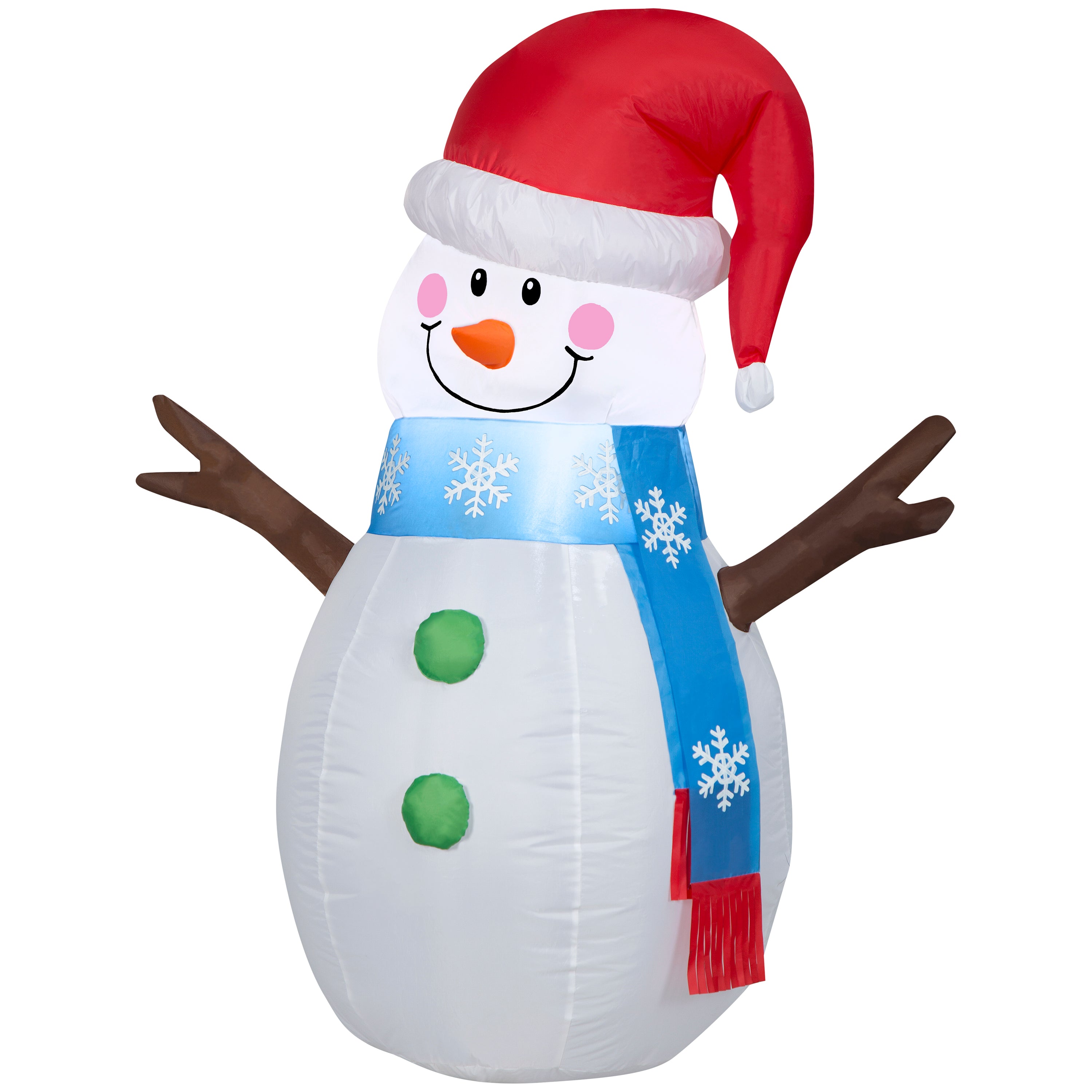 Gemmy Christmas Inflatable Snowman with Twig Arms, 4 ft Tall, Multi