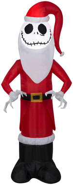Load image into Gallery viewer, Gemmy Christmas Airblown Inflatable Jack Skellington in Santa Outfit Disney, 4 ft Tall, Red
